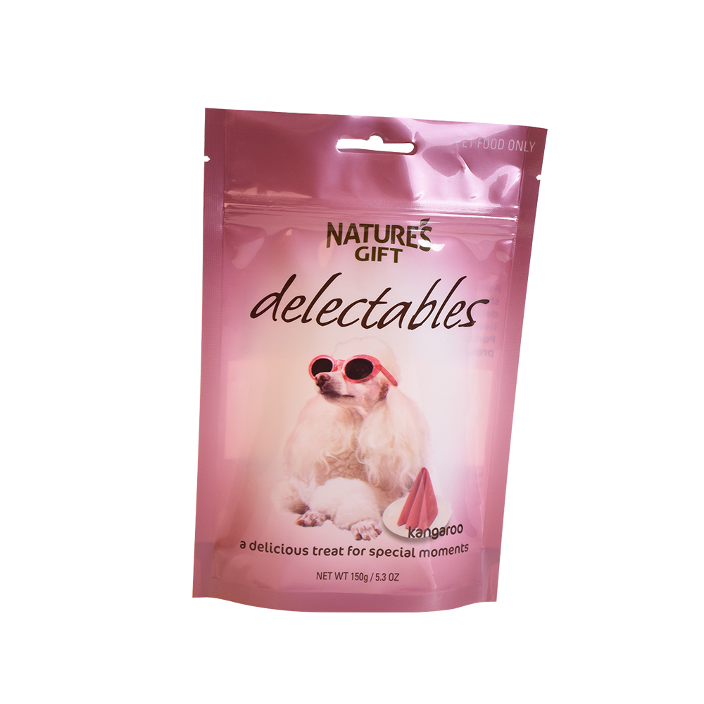 Good Sealed Custom Printed Stand Up Pouch Compostable Pet Treats Food Packaging With Logo Design