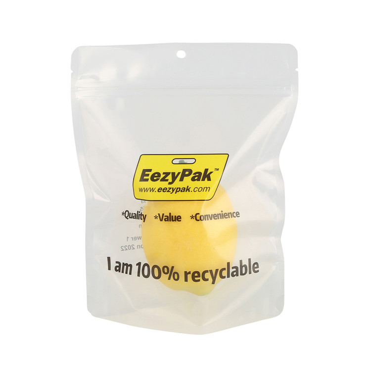 Custom Green PE Food Grade Packaging Recyclable Reusable Bag Visible Transparent Sachet