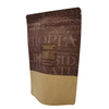 Aluminum Laminated Resealable Zipper Kraft Paper Food Grade Roasted Coffee Bean Packaging Standing Flexible Doypack