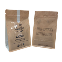 Customized Colors Compostable Box Bottom Coffee Bag Biodegradable Pouch With Valve 