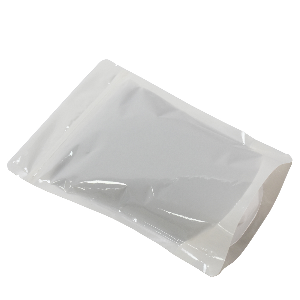 Home Compostable White Stand Up Pouch Unprinted Inventory Custom Zipper Bag For Food Pack