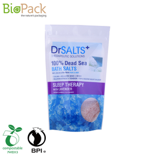 100% Biodegradable Cornstarch Bath Salt Food Grade Packaging Bag With Different Design Reusable Stand Up Pouch