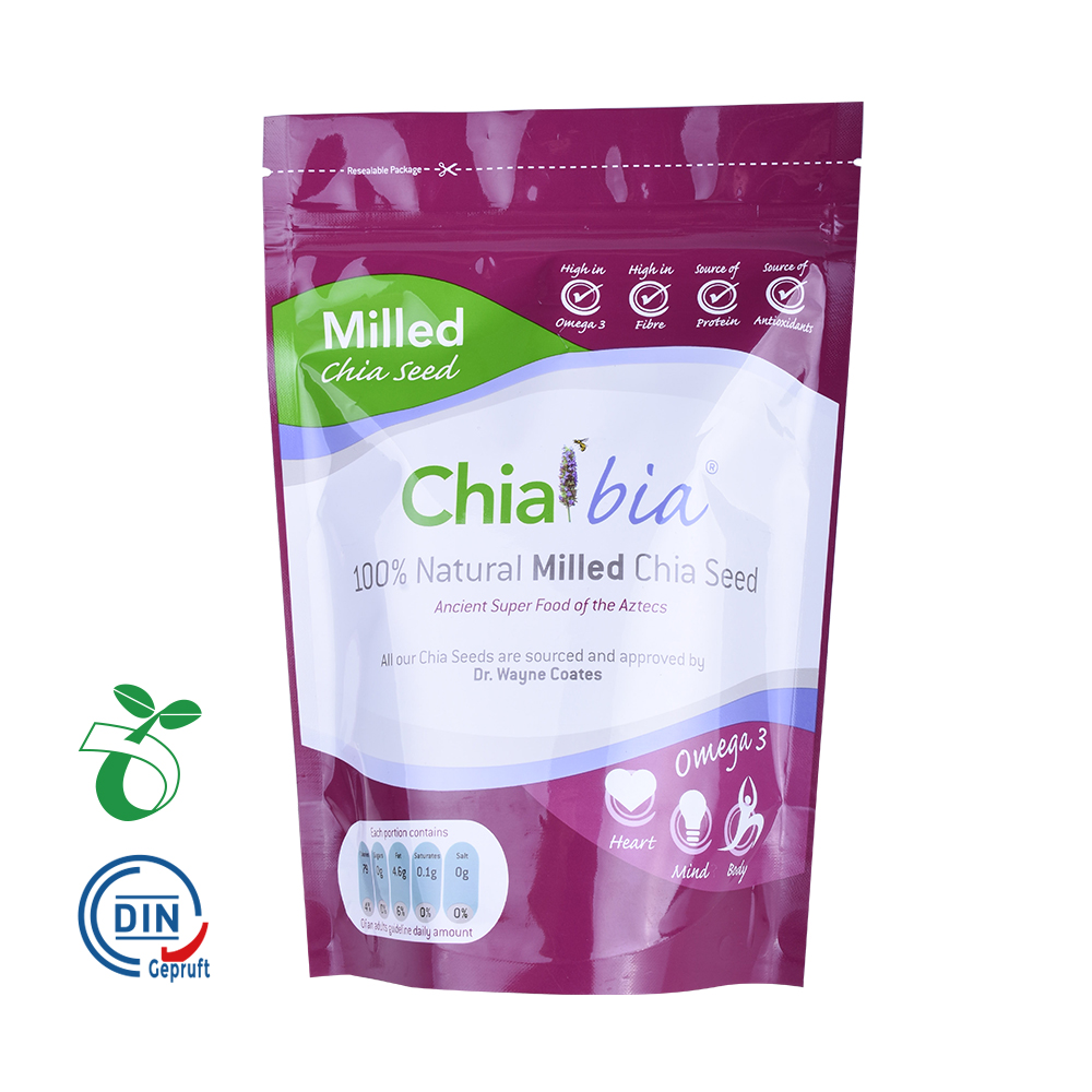 Alluminio Grado alimentare sano confezionamento biologico in polvere Snack da dadi protettivo Snack con cerniera con cerniera Stampa stampata flessibile