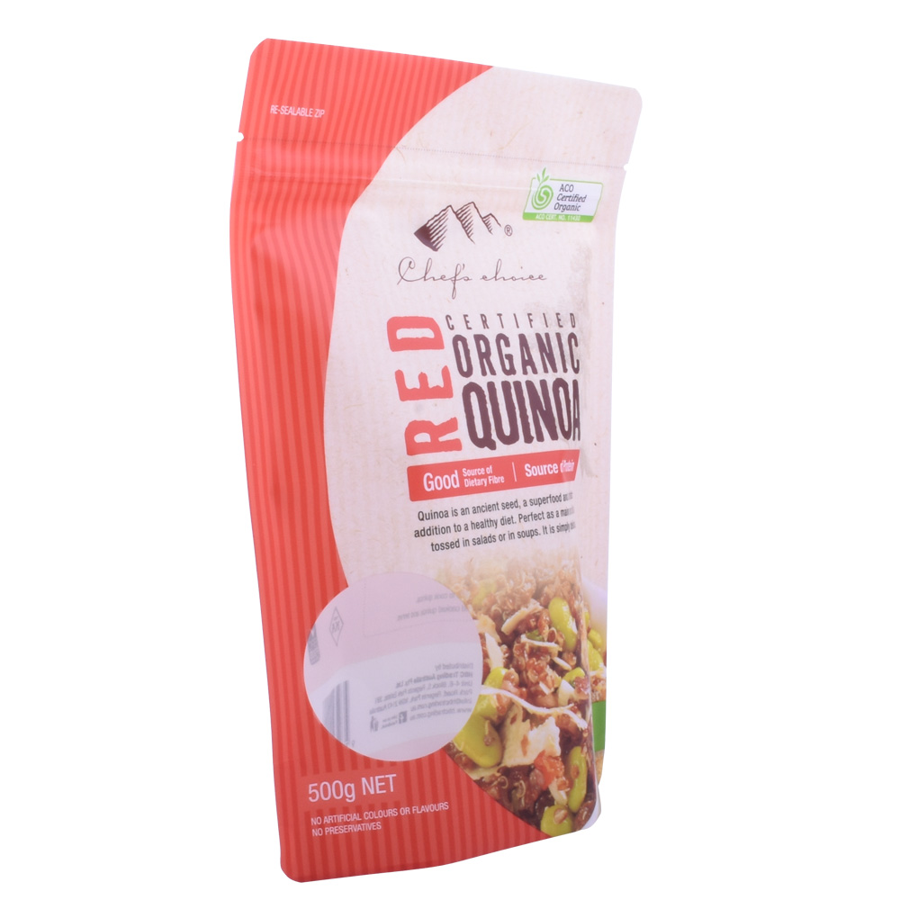 Recyclable Plastic Food Grade Packaging Resealable Zipper Clear Window Doypack With Custom Printed