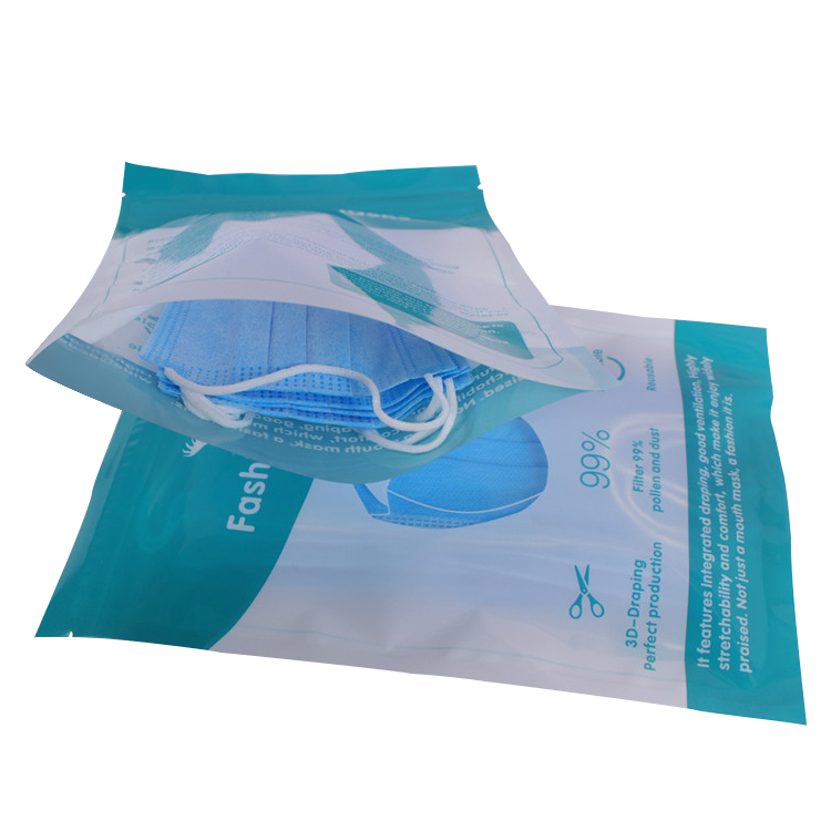 100% Monomaterials Packaging Recyclable Flat Bag for Face Mask