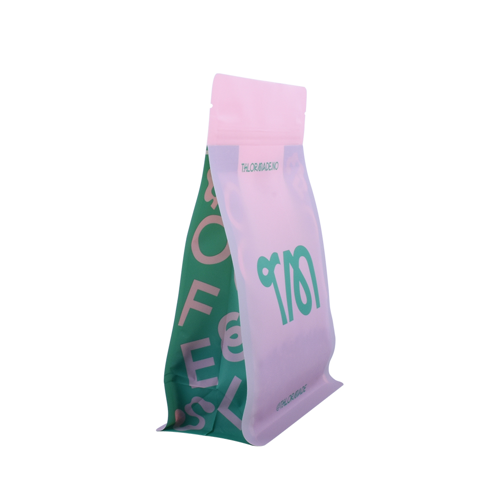 China Coffee Packaging Manufacture Recyclable Flat Bottom Coffee Bag with Zipper and Valve
