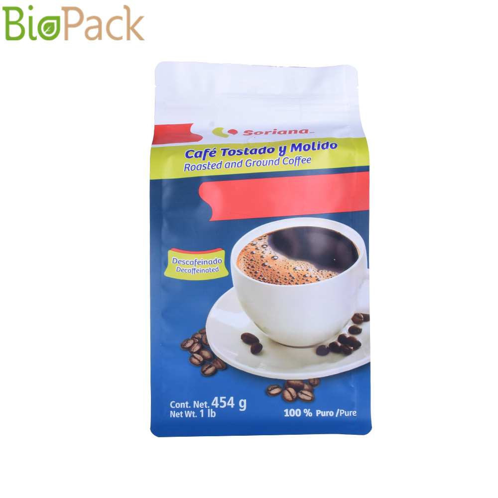 Flat Bottom Coffee Pouch with Zipper and Valve