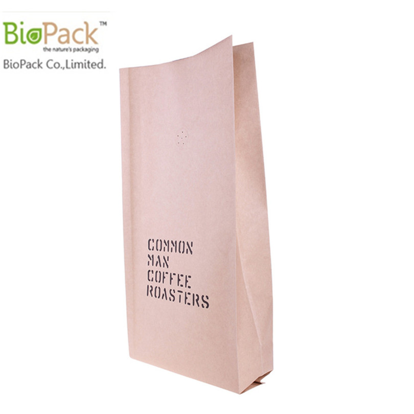 Custom 250g 500g 1kg food ziplock Biodegradable kraft bag with ziplock for coffee/tea from China