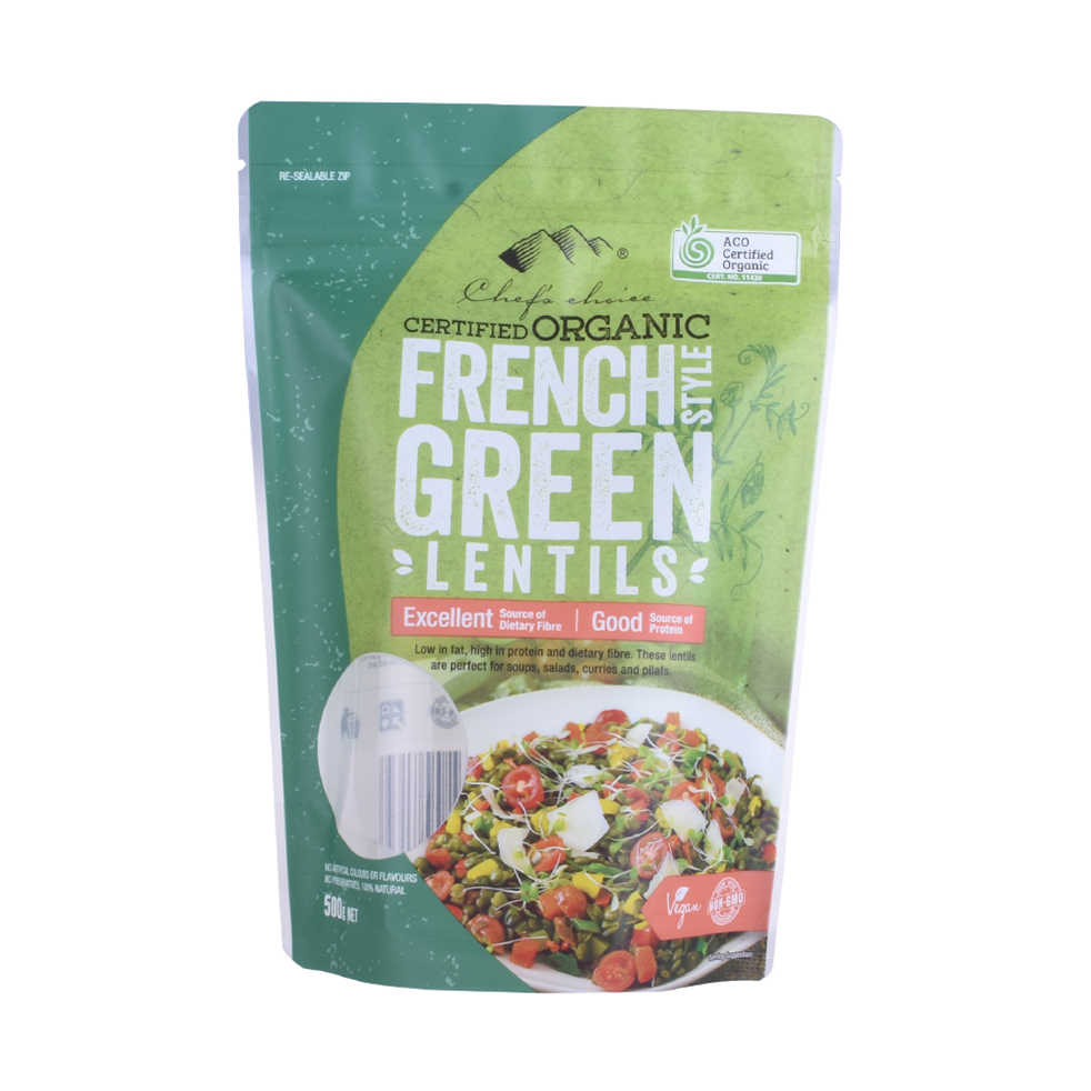 Bahan biodegradable bersertifikat FSC Velcro Stand Up Pouch