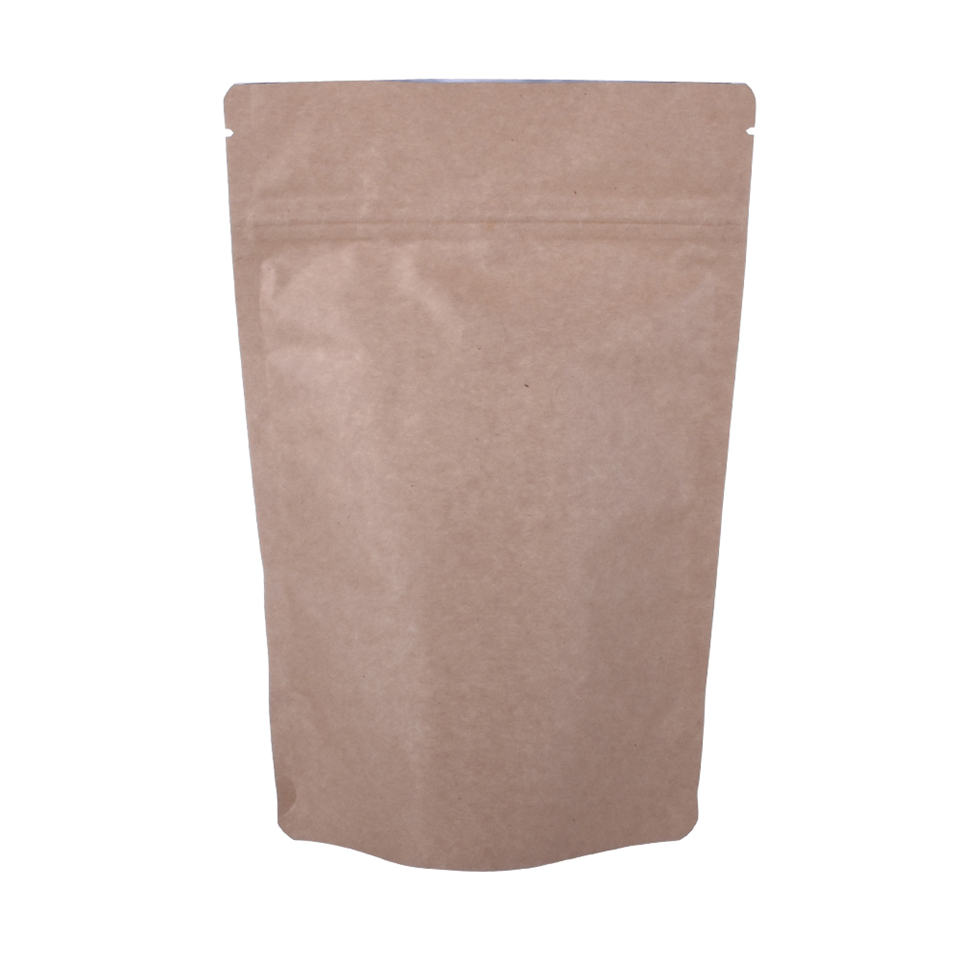 Dypack Ziplock Brown White Kraft Craft Paper Stand Up Pouch pour noix