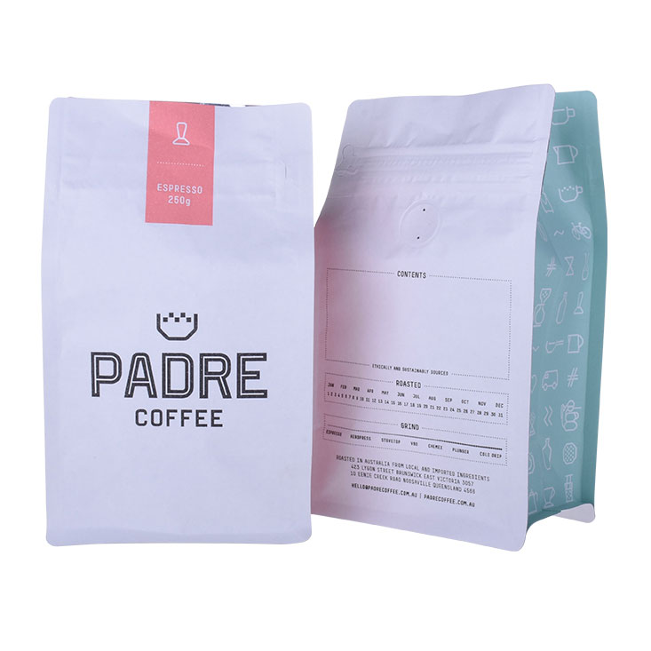 Reusable Coffee Flat Bottom Custom Food Grade Packaging Self-sealing Square Protein Powder Packing