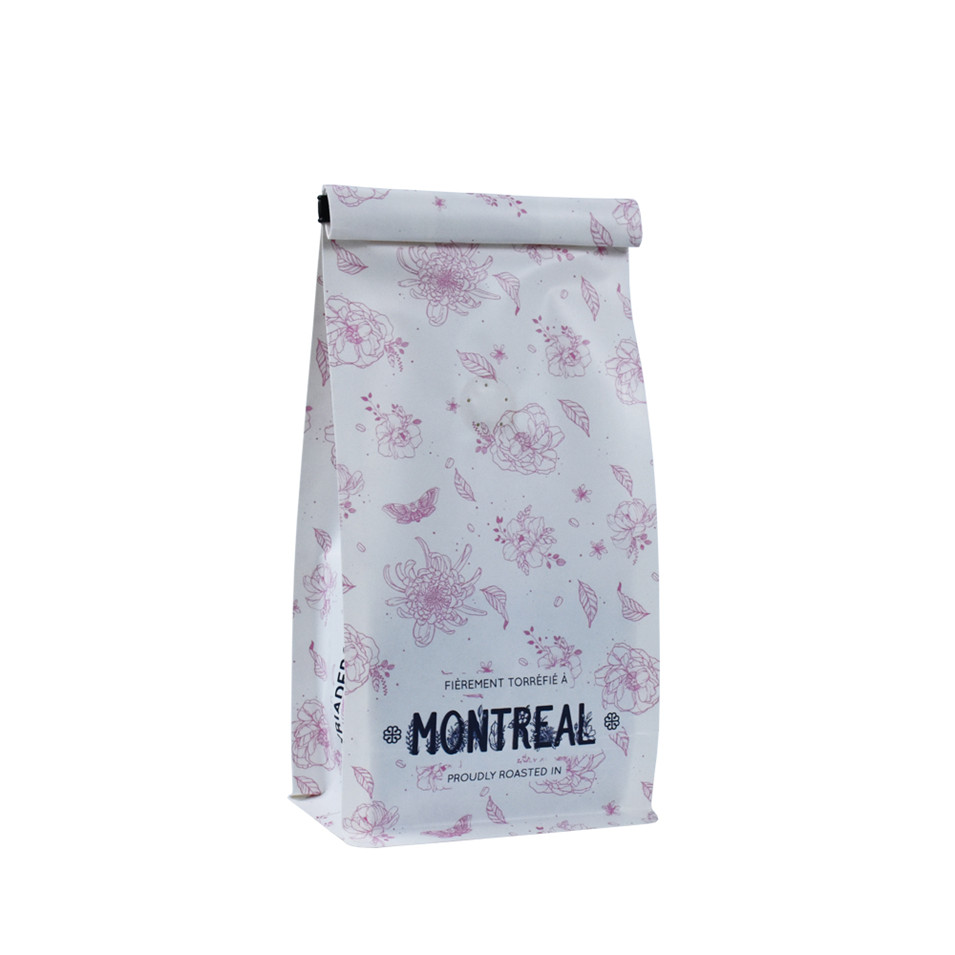 Biodegradable Snacks Kraft Paper Bag Sealing