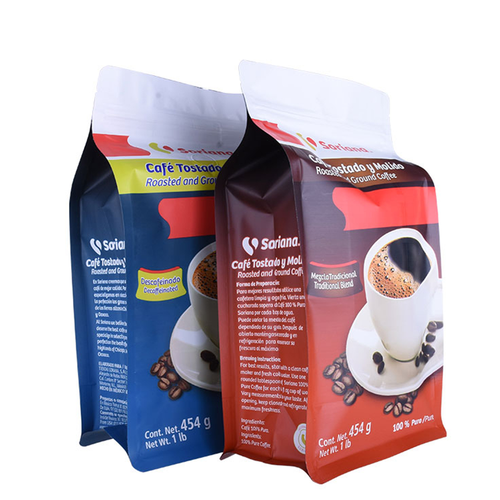 Free Samples Quad Seal Poly Bag With Zipper Clear With Logo Food Packaging Pouches