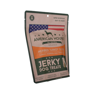 Impressão projetada Kraft Paper Dog Food Sachs com zíper e orifício de mão