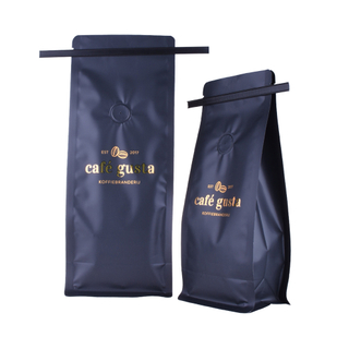 Eco-friendly Tin Tie Packaging 100% Biodegradable Flat Bottom Coffee Bag with Valve