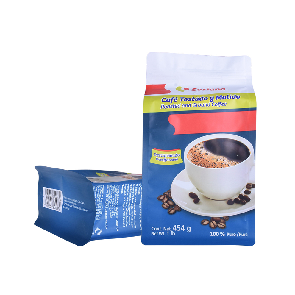 Customized Full Printing Plastic Free Biodegradable Coffee Bag with Resealable Zipper