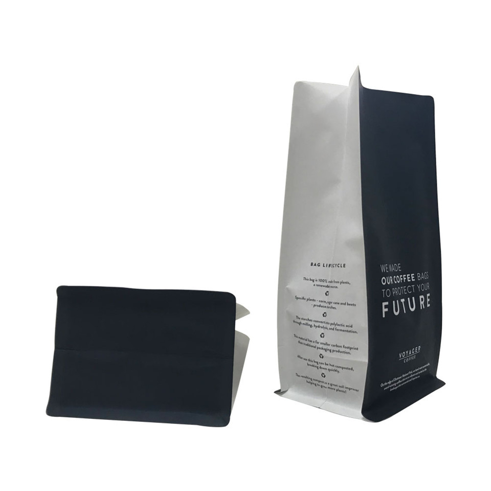 High Quality Block Bottom Resealable Pouch Coffee Free Samples