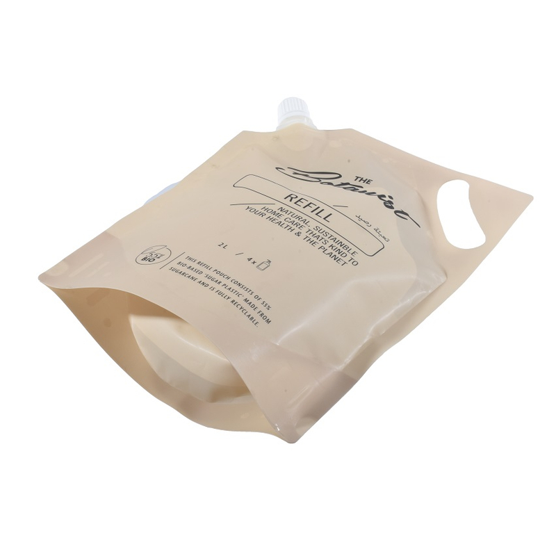 Custom Size Private Label Recyclable Shampoo Refill Pouch with Spout Top