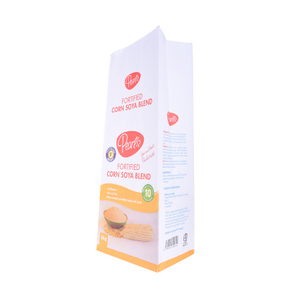 Custom Big Biodegradable Paper Sos Block Bottom Bags for Gluten Free Wheat Flour