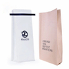 Wholesale Custom Logo Print Flat Bottom Biodegradable Foil Lined Compostable Brown Kraft Paper Tin Tie Coffee Bag with Ziplock