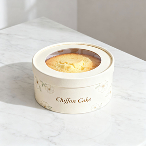 Custom Design Biodegradable Cardboard Cylinder Cake Box
