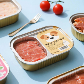 Custom -Größe Aluminiumfolie Lebensmittelbehälter für Hundefutter