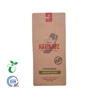 Flat Bottom Biodegradable Compostable Paper Coffee Bag