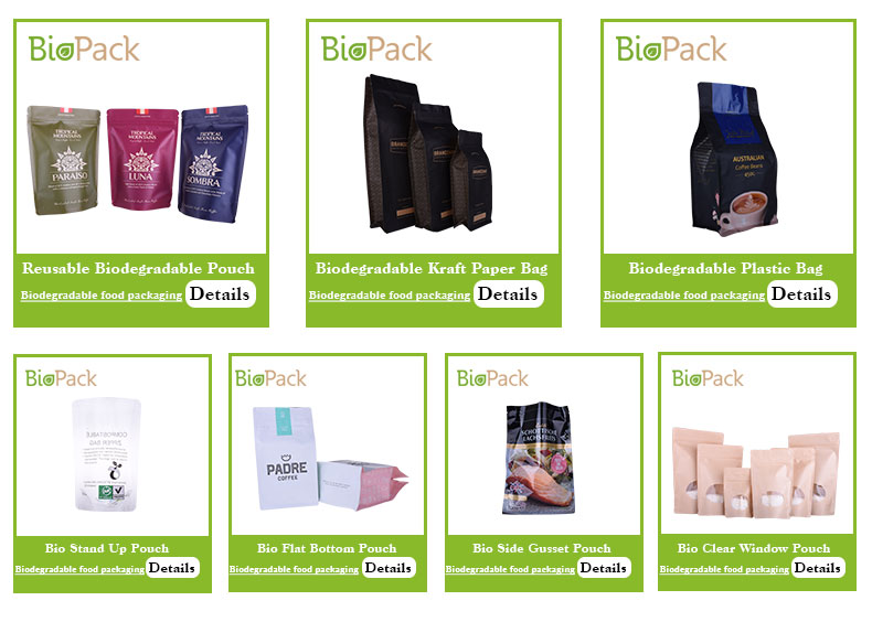 sacs d'emballage alimentaire biodégradables