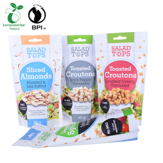 Stand Up Compostable Plastic Bag With Handhole