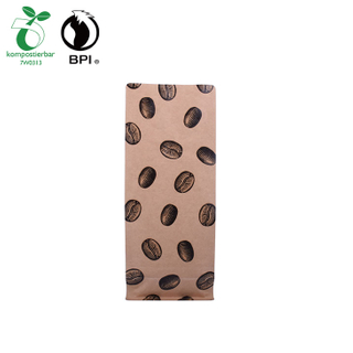 Bolsa de café com compostável de fundo plano