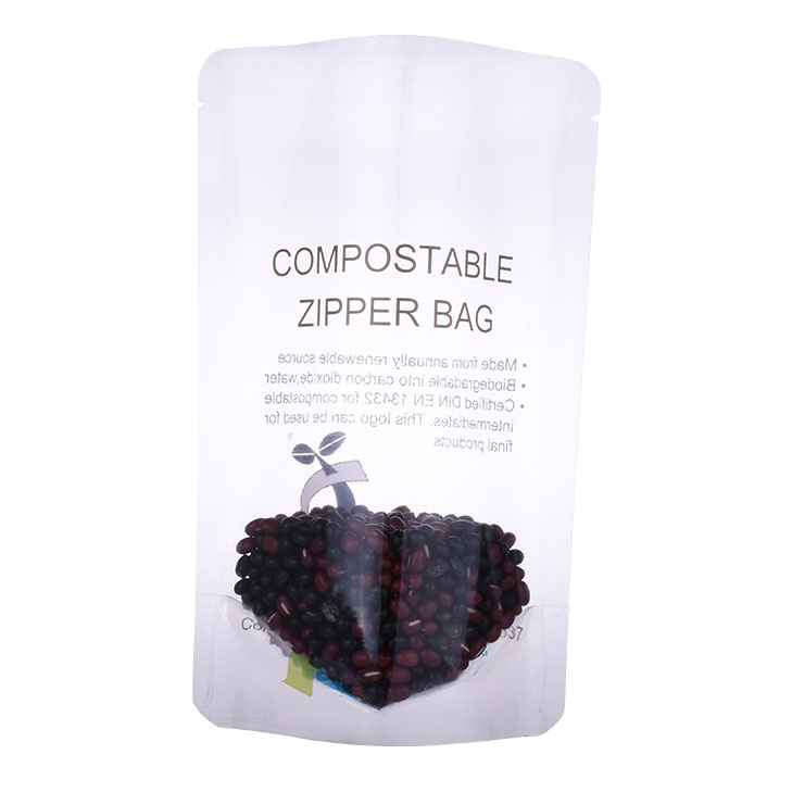Compostable Translucent Plastic PLA Food Standing Bag with Ziplock