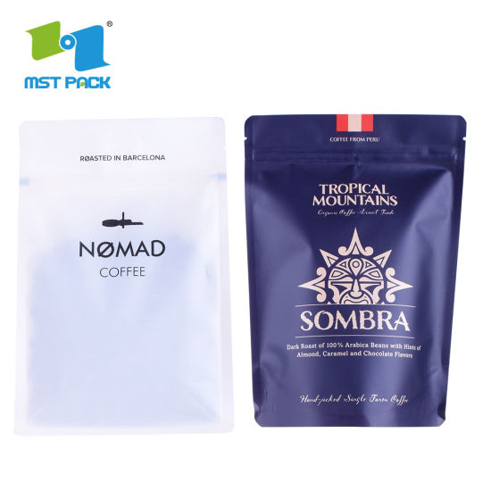 Compostable Customized Laminateld Supplier Recyclable Custom Printing Empty Al Foil Biodegradable Ziplock Vacuum Heal Sealed Coffee Bags 250g with Valve