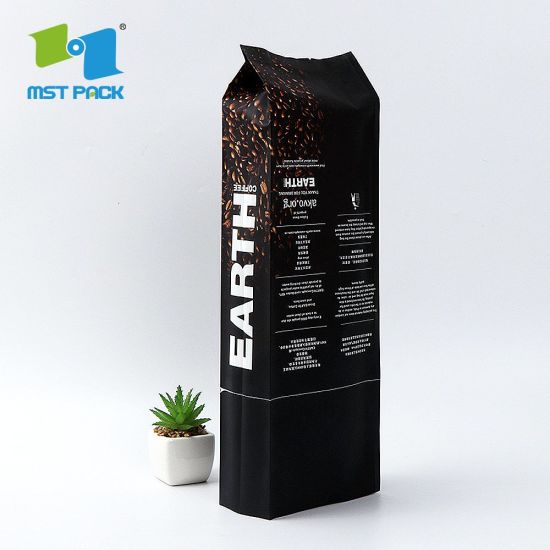 1kg 35oz Coffee Flat Bottom Cafe Bag Customized Biodegrabale PLA Bag