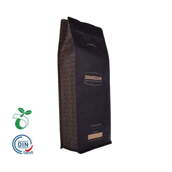 100% Recycle Paper Corn Starch Bag OEM Logo Printing Biodegradable Food Contact Bag