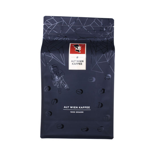 Matt Black Compostable Biodegradable Plastik Aluminium Foil Kopir Kopi dengan katup