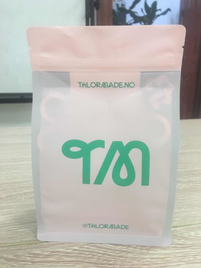 Cetak kustom ramah lingkungan yang dapat diurai biodegradable teh kopi plastik ritsleting kantung kemasan dasar