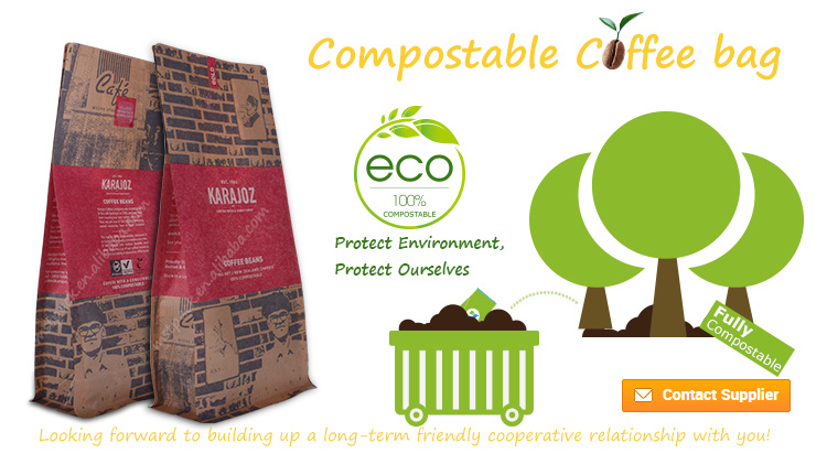 Custom Printed Block Bottom Seal King Plastic Bag Factory China