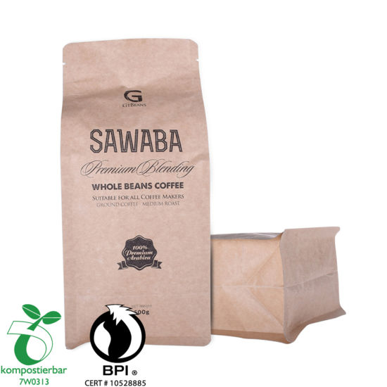 Eco Flat Bottom Heat Seal Foil Lined Kraft Paper Coffee Packaging Bag Manufacturer in China