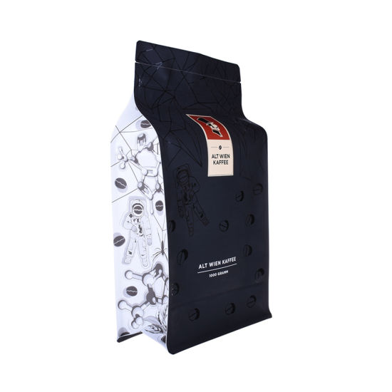 Matt Black Compostable Biodegradable Plastik Aluminium Foil Kopir Kopi dengan katup