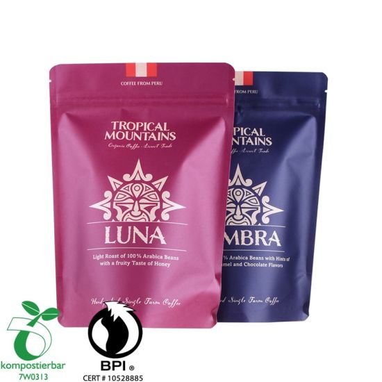 Fábrica de bolsas de café do Japão compostável reutilizável da China