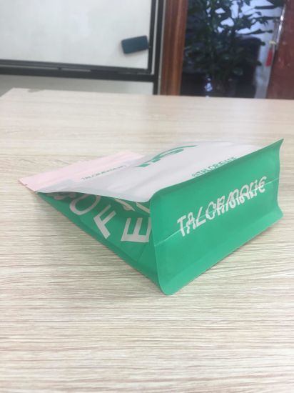 Cetak kustom ramah lingkungan yang dapat diurai biodegradable teh kopi plastik ritsleting kantung kemasan dasar