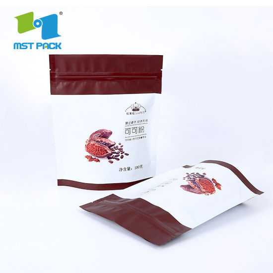 Custom Printing Cafe Used Coffee Bean Sacks Compostable Materials Manufacturers with Zipper Bag