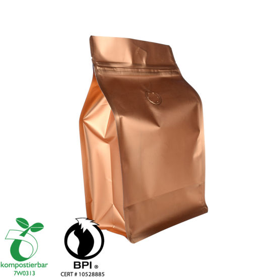 Eco Friendly Plastic Coffee Packaging Gold Metal Printing Square Bottom Bag With Coffee Valve