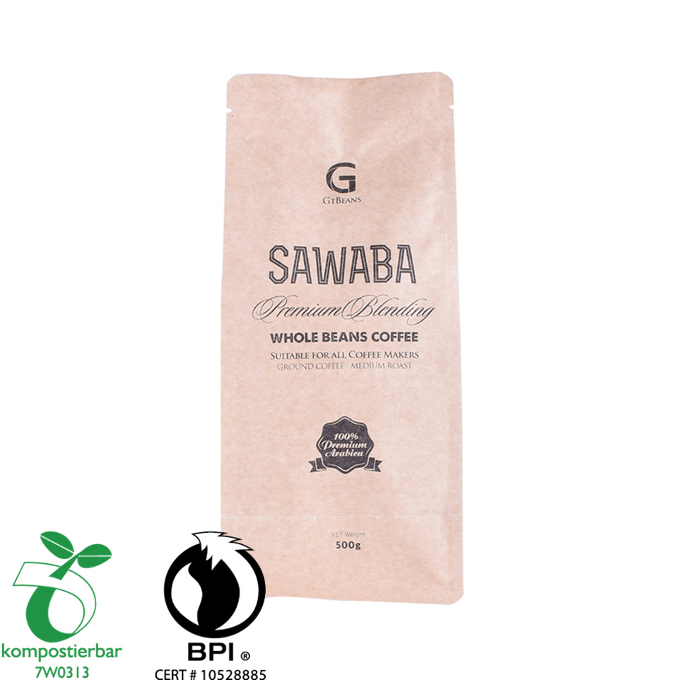 Wholesale Block Bottom Compostable Coffee Bag in China