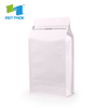 8oz Grounded Coffee Beans Flat Bottom Pouch Biodegradable Bag with One Way Valve Matte Black White Bag