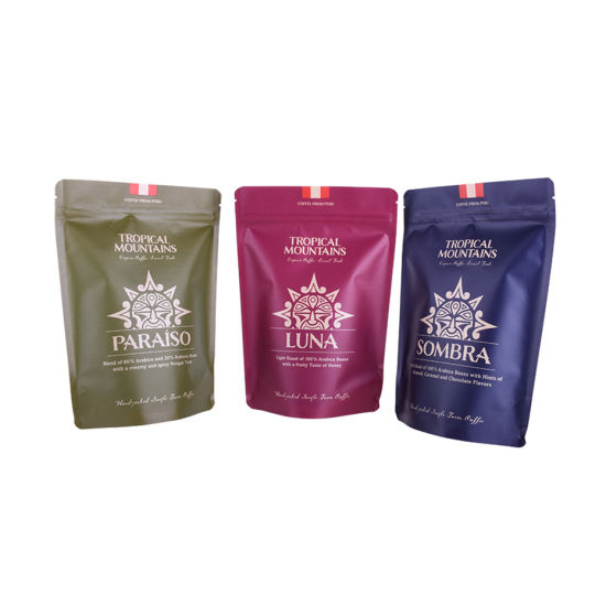 250g 8oz Compostable Kraft Paper Printed Coffee Bags