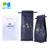 Custom Printed Luxury Biodegradable Aluminum Foil Roasted Coffee Bean Packaging Flat Bottom Ziplock Bag