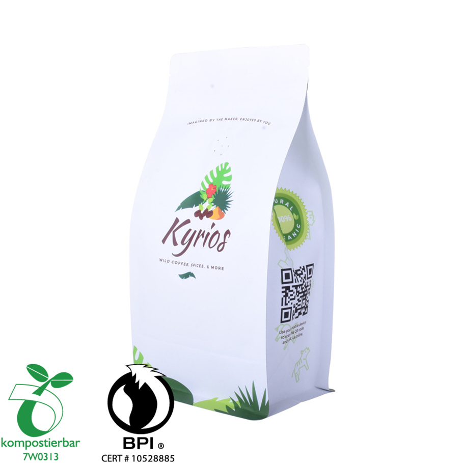 Food Ziplock Block Bottom Coffee Bag with Tin Tie Manufacturer in China