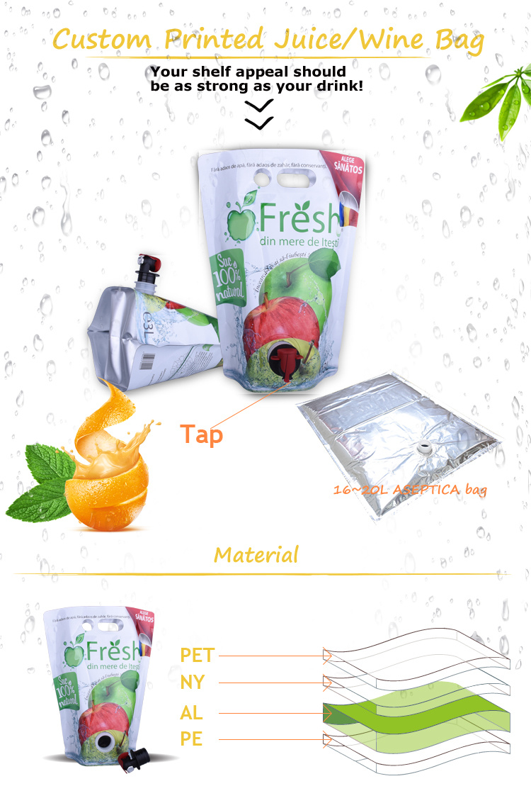 Sac debout en plastique réutilisable avec une usine de spout de Chine