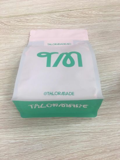 Cetak kustom ramah lingkungan yang dapat diurai biodegradable teh kopi plastik ritsleting kantung kemasan dasar